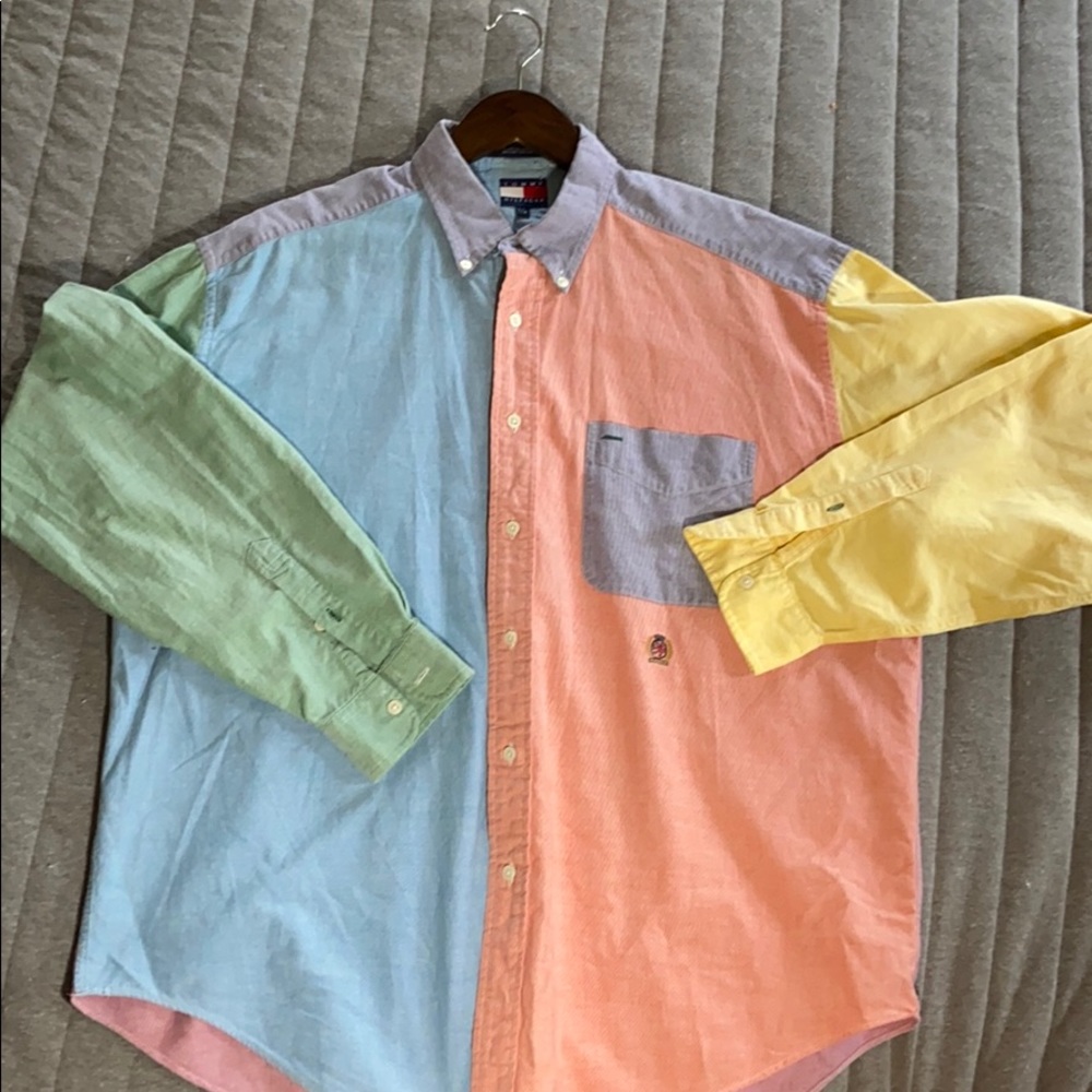 VTG mens L Tommy Hilfiger button down